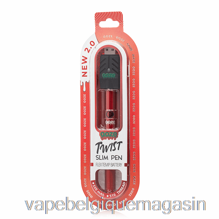 Vape Shop Bruxelles Ooze Slim Twist Pen 2.0 Flex Temp Batterie Rouge Rubis